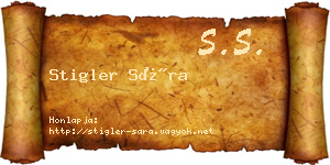 Stigler Sára névjegykártya
